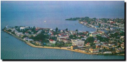 Arial view of Belize City