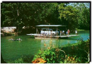 Crossing the mopan river